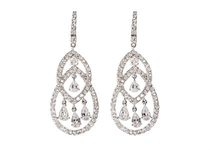 Rhodium Plated | Chandelier Earrings